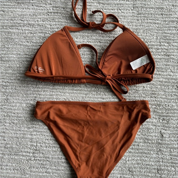 Aerie Brown Triangle Bikini Set - Picture 2 of 4